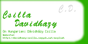 csilla davidhazy business card