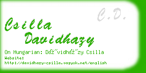 csilla davidhazy business card